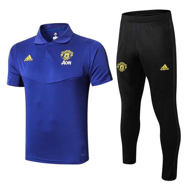 Polo Manchester United Conjunto Completo 2019/20 Azul Amarillo Negro